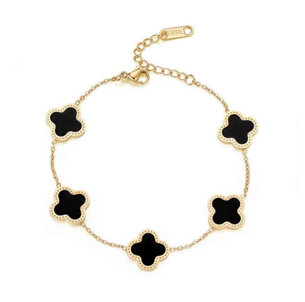 wholale jewelry luxury gift stainls steel 18k gold women lucky flower bracelet6770904, Golden;silver
wholale jewelry luxury gift stainls steel 18k gold women lucky flower bracelet6770904, Golden;silver