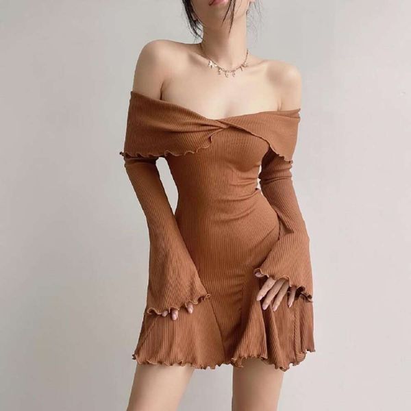 off shoulder tube winter dress sweet temperament long sleeved knitted for women, Black;gray
off shoulder tube winter dress sweet temperament long sleeved knitted for women, Black;gray