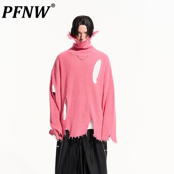 men's sweaters pfnw autumn winter fashion niche design style versatile hollow out ragged knit turtleneck sweater 28a3505 230807, White;black
men's sweaters pfnw autumn winter fashion niche design style versatile hollow out ragged knit turtleneck sweater 28a3505 230807, White;black