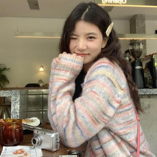 women's sweaters deeptown preppy pink striped sweater women korean style knitted cardigan japanese harajuku fashion vintage knitwear ae, White;black
women's sweaters deeptown preppy pink striped sweater women korean style knitted cardigan japanese harajuku fashion vintage knitwear ae, White;black