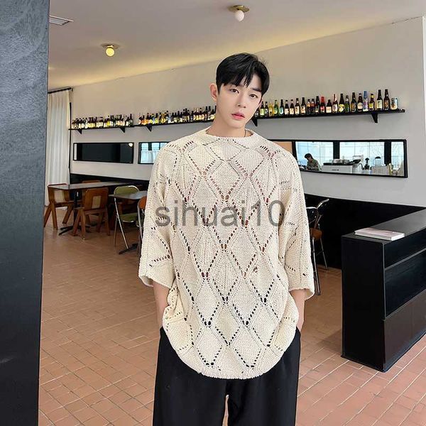 men's sweaters net celebrity loose hollow breathable short sleeve knitted t-shirt for men women streetwear vintage mesh sweater t shirt, White;black
men's sweaters net celebrity loose hollow breathable short sleeve knitted t-shirt for men women streetwear vintage mesh sweater t shirt, White;black