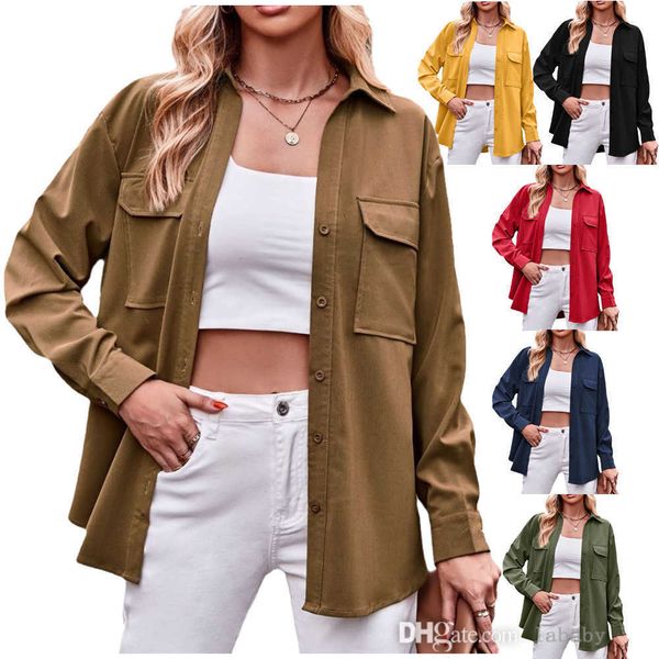 casual oversize shirts for women blouse 2023 autumn and winter new casual fashion double pocket loose long sleeve solid color polo shirt, White
casual oversize shirts for women blouse 2023 autumn and winter new casual fashion double pocket loose long sleeve solid color polo shirt, White