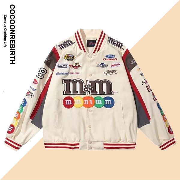 men's jackets high street mens bomber jacket women letter m m embroidery motorcycle loose casual coat racing varsity baseball outwear 2, Black;brown
men's jackets high street mens bomber jacket women letter m m embroidery motorcycle loose casual coat racing varsity baseball outwear 2, Black;brown