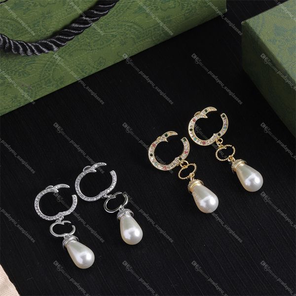 diamond pearl earrings double letter crystal earring personality rhinestone eardrop for party date jewelry with box, Golden;silver
diamond pearl earrings double letter crystal earring personality rhinestone eardrop for party date jewelry with box, Golden;silver