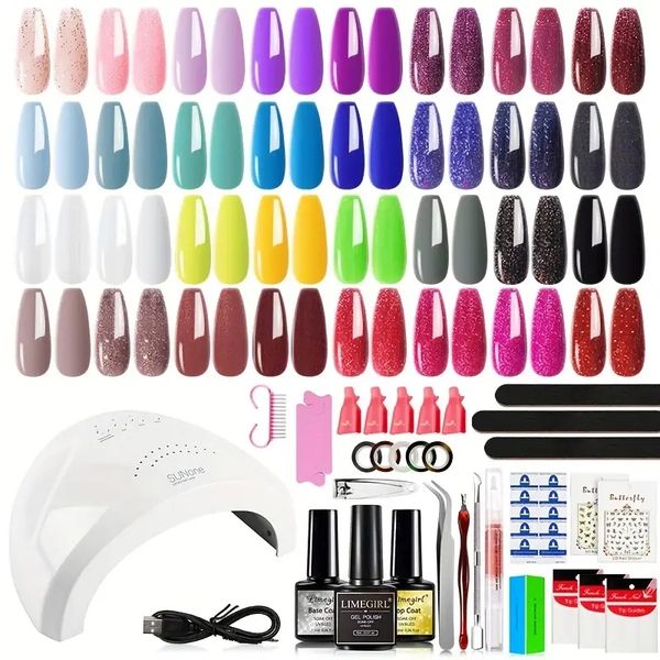 32 colors gel nail polish kit with u v light gel nail polish set, 120w nail dryer/ base coat/ 4-in-1 glue gel/ bond primer/ blooming gel/ na
32 colors gel nail polish kit with u v light gel nail polish set, 120w nail dryer/ base coat/ 4-in-1 glue gel/ bond primer/ blooming gel/ na