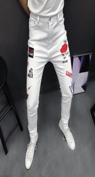 men039s jeans white men stretch slim fit letter funny denim pants 2021 party casual street fashion rose embroidery for7379357, Blue
men039s jeans white men stretch slim fit letter funny denim pants 2021 party casual street fashion rose embroidery for7379357, Blue