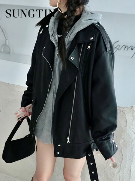 womens jackets sungtin moto biker pu faux leather jacket women blet fashion zipper casual coats female street black korean oversize outwear, Black;brown
womens jackets sungtin moto biker pu faux leather jacket women blet fashion zipper casual coats female street black korean oversize outwear, Black;brown