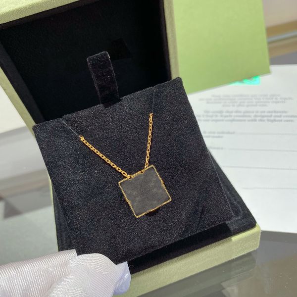 women branded necklace simple premium crystalline clear clover necklace square pendant simple chain fashion classic jewelry necklace, Silver
women branded necklace simple premium crystalline clear clover necklace square pendant simple chain fashion classic jewelry necklace, Silver