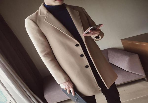 men039s wool blends autumn winter men turn down collar overcoat solid color slim fit male trench coat fashion midlong jacket5134079, Black
men039s wool blends autumn winter men turn down collar overcoat solid color slim fit male trench coat fashion midlong jacket5134079, Black