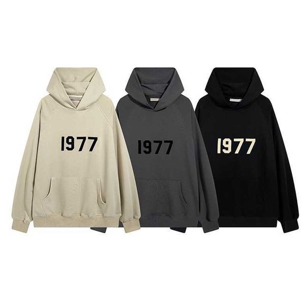 double thread esential season 8 1977 digital flocking printing terry hooded sweater coat for men and women, Black
double thread esential season 8 1977 digital flocking printing terry hooded sweater coat for men and women, Black