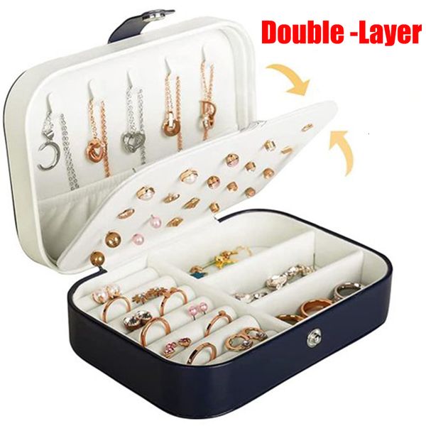 jewelry boxes double layer portable box organizer display travel necklace earrings ring case leather storage zipper jewelers 230808, Black;white
jewelry boxes double layer portable box organizer display travel necklace earrings ring case leather storage zipper jewelers 230808, Black;white