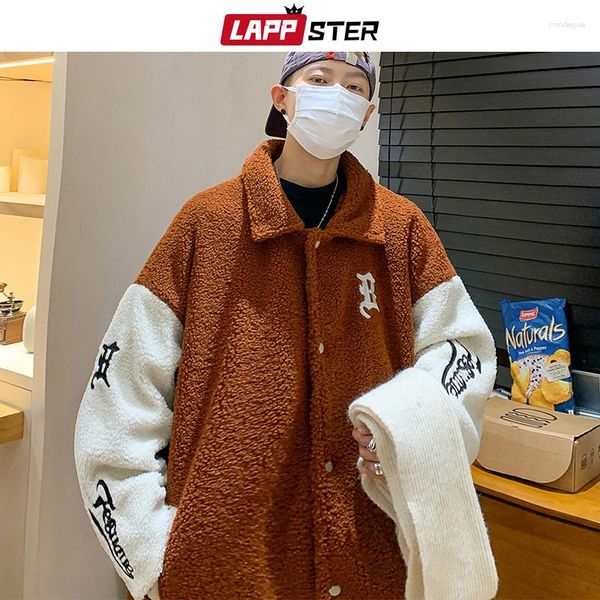 men's jackets men's jackets y2k fleece hooded fluffy coats 2023 streetwear patchwork winter lambswool japanese bomber 5xl, Black;brown 
men's jackets men's jackets y2k fleece hooded fluffy coats 2023 streetwear patchwork winter lambswool japanese bomber 5xl, Black;brown