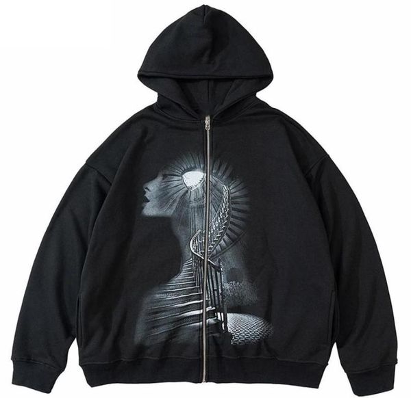women039s hoodies sweatshirts y2k printing dark stairs 2022 summer zip up oversized hoodie goth women grunge hooded jacket st2242901, Black 
women039s hoodies sweatshirts y2k printing dark stairs 2022 summer zip up oversized hoodie goth women grunge hooded jacket st2242901, Black