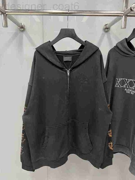 women's hoodies & sweatshirts designer b family correct version 23ss high end new sanskrit letter mud dyed damaged hooded sweater loose, Black
women's hoodies & sweatshirts designer b family correct version 23ss high end new sanskrit letter mud dyed damaged hooded sweater loose, Black