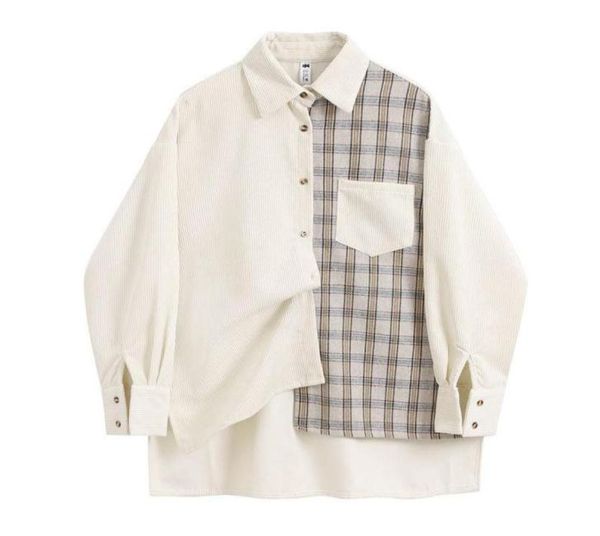 women039s blouses shirts 2021 spring women korean fashion style simply corduroy long sleeve patchwork plaid loose casual7358143, White
women039s blouses shirts 2021 spring women korean fashion style simply corduroy long sleeve patchwork plaid loose casual7358143, White