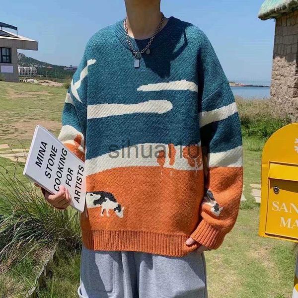 men's sweaters cows pattern sweaters pullover men women knitted sweater hip hop harajuku vintage winter sweater casual knitwear j23080, White;black
men's sweaters cows pattern sweaters pullover men women knitted sweater hip hop harajuku vintage winter sweater casual knitwear j23080, White;black
