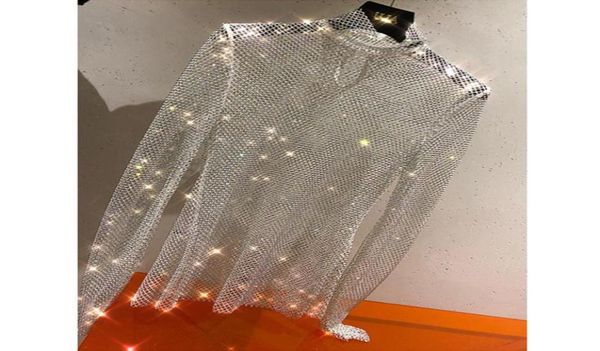 women's blouses & shirts crystal hollow out shiny long-sleeved turtleneck blusa shirt slim mesh rhine evening party shirtswome7061856, White
women's blouses & shirts crystal hollow out shiny long-sleeved turtleneck blusa shirt slim mesh rhine evening party shirtswome7061856, White