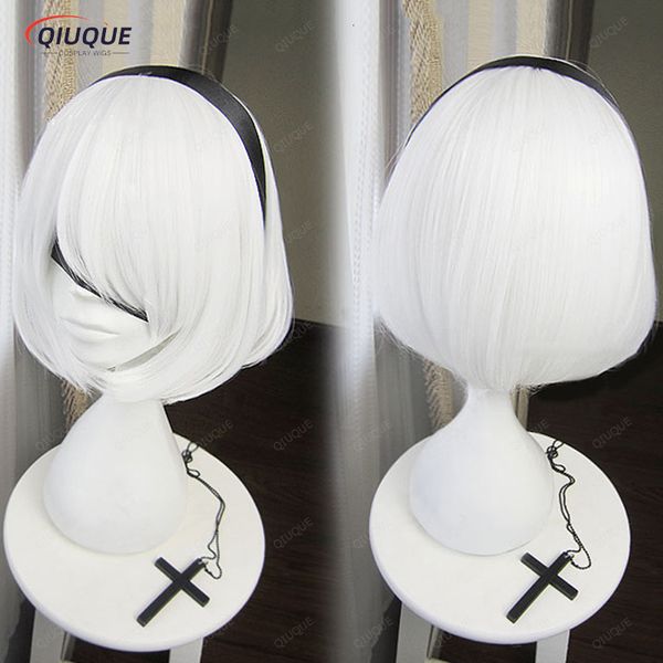 cosplay wigs nier automata 2b yorha no. 2 type b heroine short white bobo heat resistant cosplay costume wig black ribbon 230808
cosplay wigs nier automata 2b yorha no. 2 type b heroine short white bobo heat resistant cosplay costume wig black ribbon 230808