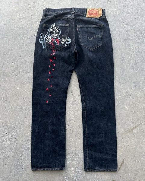 men's jeans fashion hip hop baggy jeans street fashion demon print black loose board denim y2k pants men gothic wide straight leg pants, Blue
men's jeans fashion hip hop baggy jeans street fashion demon print black loose board denim y2k pants men gothic wide straight leg pants, Blue