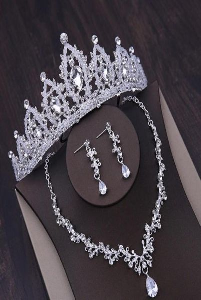 bridal gown headpieces highend wedding crown necklace and earrings threepiece set white crystal inlaid rhinestones party 7748514, Silver
bridal gown headpieces highend wedding crown necklace and earrings threepiece set white crystal inlaid rhinestones party 7748514, Silver