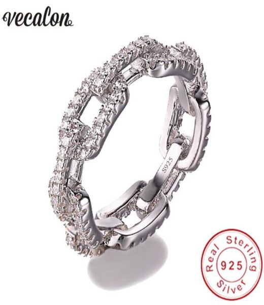 vecalon luxury jewelry 100 soild 925 sterling silver ring 5a zircon cz chain shape engagement wedding band rings for women men9912049, Slivery;golden 
vecalon luxury jewelry 100 soild 925 sterling silver ring 5a zircon cz chain shape engagement wedding band rings for women men9912049, Slivery;golden