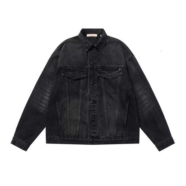 chaopai double line esential washed old black denim jacket for men and women high street, Black;brown
chaopai double line esential washed old black denim jacket for men and women high street, Black;brown
