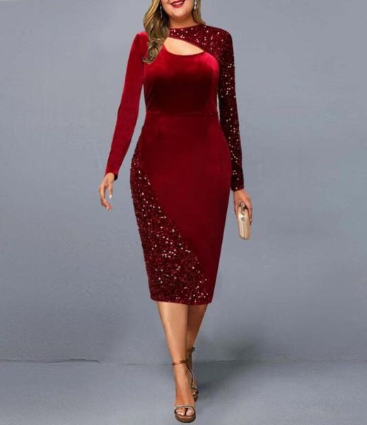plus size dresses party dress 2021 women elegant sequined cut out christmas evening club fall winter long sleeve mid red4851352, Black
plus size dresses party dress 2021 women elegant sequined cut out christmas evening club fall winter long sleeve mid red4851352, Black