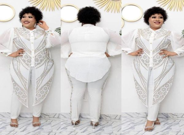 women fashion two piece pants sets long sleeve crew neck crystal beading jacket and skinny pants plus size african womens8408322, White
women fashion two piece pants sets long sleeve crew neck crystal beading jacket and skinny pants plus size african womens8408322, White
