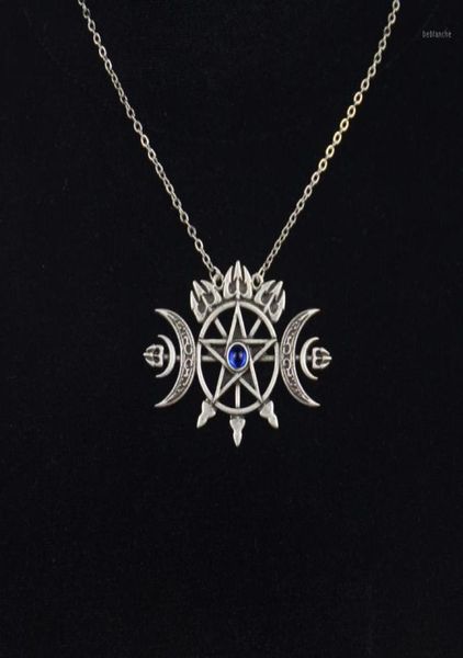 pendant necklaces triple crescent moon with pentagram necklace sigil of spirit pagan jewelry wiccan gothic necklace14826387, Silver
pendant necklaces triple crescent moon with pentagram necklace sigil of spirit pagan jewelry wiccan gothic necklace14826387, Silver