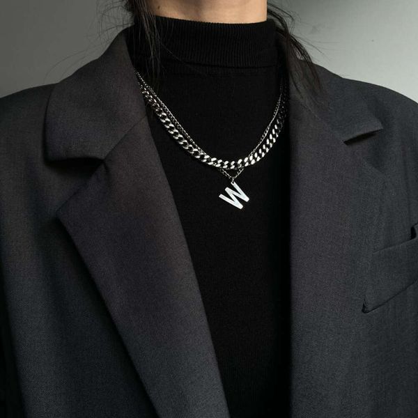 designer's double layer japanese korean w letter smiling face cuban collar chain necklace women's fashion ins hip hop sweater chai, Silver
designer's double layer japanese korean w letter smiling face cuban collar chain necklace women's fashion ins hip hop sweater chai, Silver