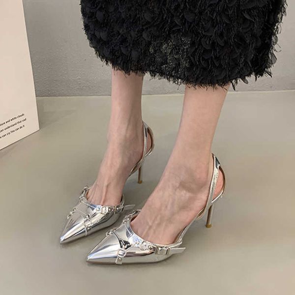 silver high heels sandals women summer 2023 punk goth pointed toe party shoes woman metallic thin heeled dress pumps ladies 230807, Black
silver high heels sandals women summer 2023 punk goth pointed toe party shoes woman metallic thin heeled dress pumps ladies 230807, Black