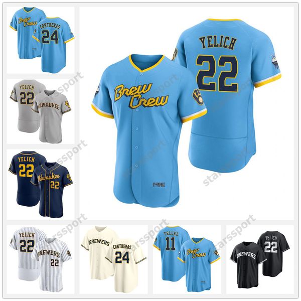 22 christian yelich baseball jersey willy adames lorenzo cain city connect milwaukees andrew rowdy tellez breweres william contreras robin y, Blue;black
22 christian yelich baseball jersey willy adames lorenzo cain city connect milwaukees andrew rowdy tellez breweres william contreras robin y, Blue;black