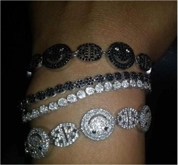 link chain sparking bling jewelry prong setting tiny cubic zirconia cz zircon crystal happy face teen girl adjustable bracelets f15905682, Black
link chain sparking bling jewelry prong setting tiny cubic zirconia cz zircon crystal happy face teen girl adjustable bracelets f15905682, Black