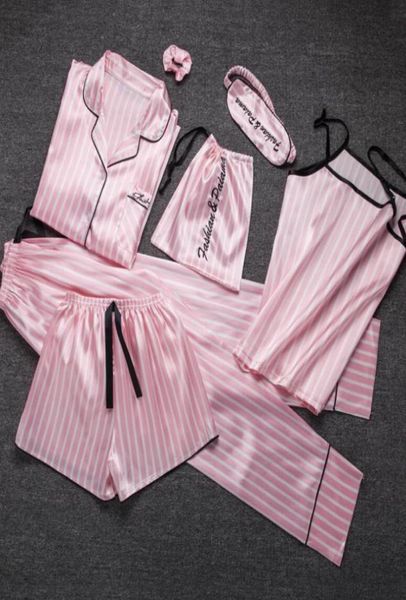 jrmissli pyjamas women 7 pieces pink pajamas sets satin silk lingerie home wear sleepwear pyjamas set pijama woman7939209, White
jrmissli pyjamas women 7 pieces pink pajamas sets satin silk lingerie home wear sleepwear pyjamas set pijama woman7939209, White
