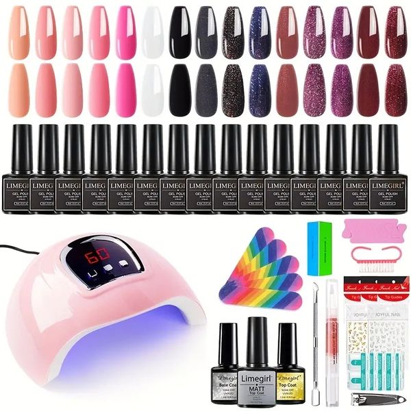professional nail set with nail polish set equipped with uv nail lamp suitable for all semi-permanent nail art gel clear paint tools set
professional nail set with nail polish set equipped with uv nail lamp suitable for all semi-permanent nail art gel clear paint tools set