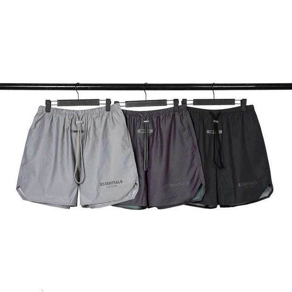 double thread esential colorful shorts drawstring laser reflective american 5/4 simple sports, White;black
double thread esential colorful shorts drawstring laser reflective american 5/4 simple sports, White;black