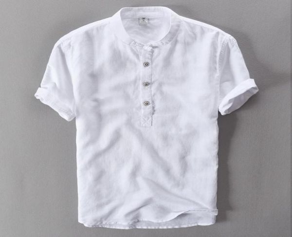stand collar men039s short sleeve linen cotton shirt with botton white green blue summer casual shirts men new8924141, White;black
stand collar men039s short sleeve linen cotton shirt with botton white green blue summer casual shirts men new8924141, White;black