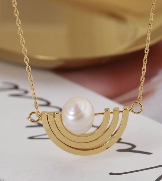 real gold plated half moon natural pearl t logo pendant necklace b chian brand4079652, Silver
real gold plated half moon natural pearl t logo pendant necklace b chian brand4079652, Silver