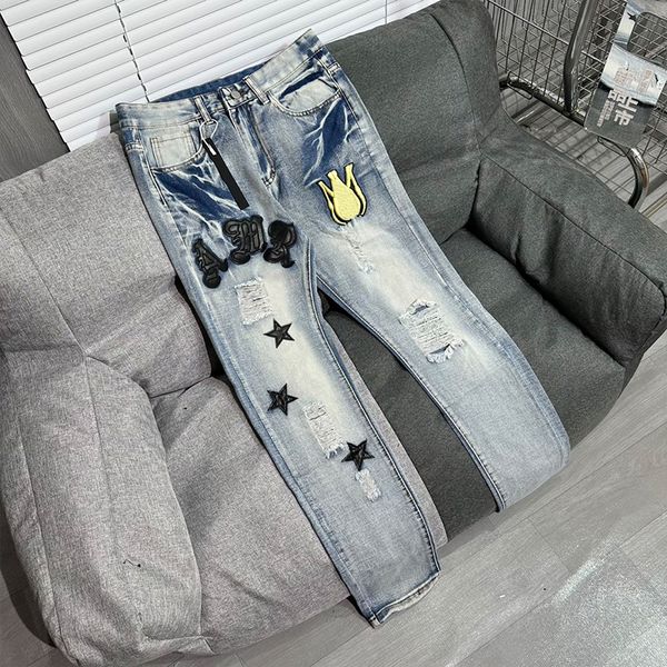 designer mens jeans denim embroidery pants fashion holes trouser hip hop distressed zipper trousers for male fall fashion jeans, Blue
designer mens jeans denim embroidery pants fashion holes trouser hip hop distressed zipper trousers for male fall fashion jeans, Blue