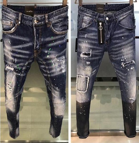 mens cool italian brand pencil jeans skinny ripped destroyed stretch slim fit hop pants with holes for men 442238, Blue
mens cool italian brand pencil jeans skinny ripped destroyed stretch slim fit hop pants with holes for men 442238, Blue