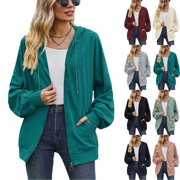 no brand name autumn/winter new solid pocket long sleeve loose hooded women's coat, Black
no brand name autumn/winter new solid pocket long sleeve loose hooded women's coat, Black