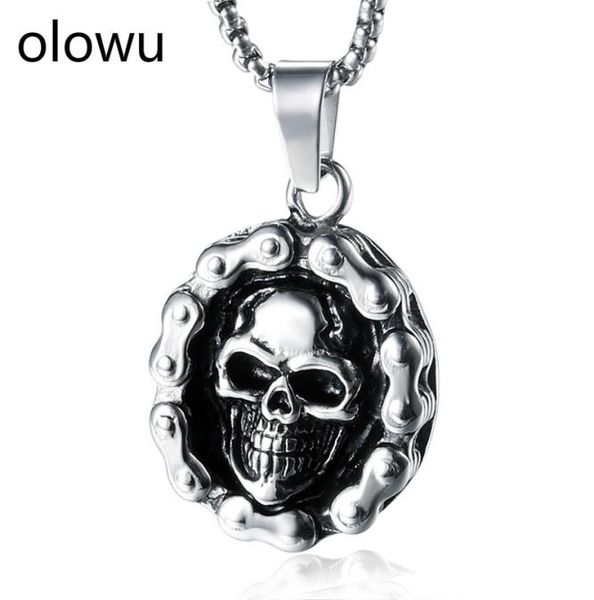 olowu virtus mors stainless steel skull necklace men039s biker gothic bicycle chain with skull pendant necklaces costume jewelr4119191, Silver
olowu virtus mors stainless steel skull necklace men039s biker gothic bicycle chain with skull pendant necklaces costume jewelr4119191, Silver