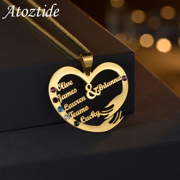 charms custom family names necklaces personalized stainless steel nameplate birthstone heart hand hug for women birthday gift 230808, Bronze;silver
charms custom family names necklaces personalized stainless steel nameplate birthstone heart hand hug for women birthday gift 230808, Bronze;silver