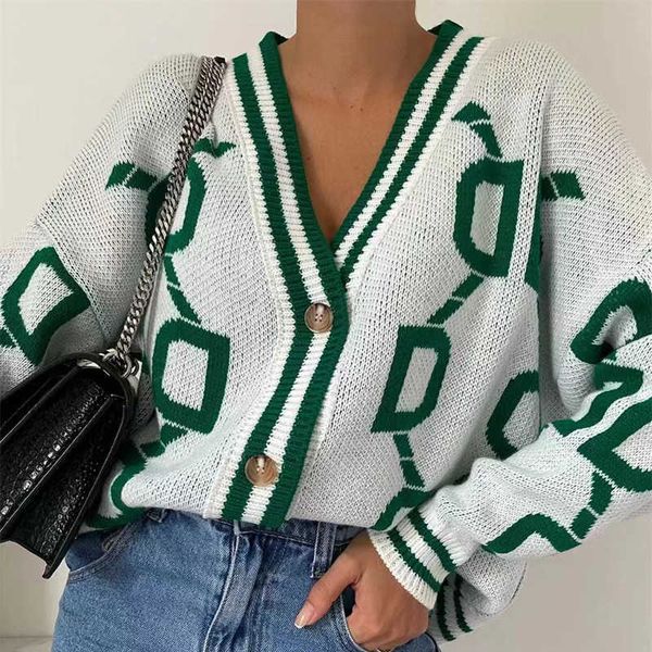 autumn and winter new women's knitted cardigan loose sweater coat cardigan, White;black
autumn and winter new women's knitted cardigan loose sweater coat cardigan, White;black