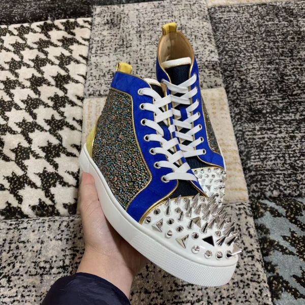 new high-end leather red bottoms shoes fashion rhinestone men's shoe red-soled shoes leather high-men's casual rivet sneakers 35-4, Black
new high-end leather red bottoms shoes fashion rhinestone men's shoe red-soled shoes leather high-men's casual rivet sneakers 35-4, Black