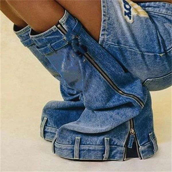 boot shoes offer denim boots 2023 platform gothic high trend elegant metal lock luxury designer 230807, Black
boot shoes offer denim boots 2023 platform gothic high trend elegant metal lock luxury designer 230807, Black