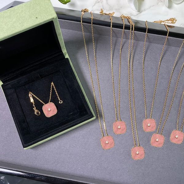 natural rosette faience four leaf clover pendant necklace women 18k gold plated chain simple luxury fashion party jewelry, Silver
natural rosette faience four leaf clover pendant necklace women 18k gold plated chain simple luxury fashion party jewelry, Silver