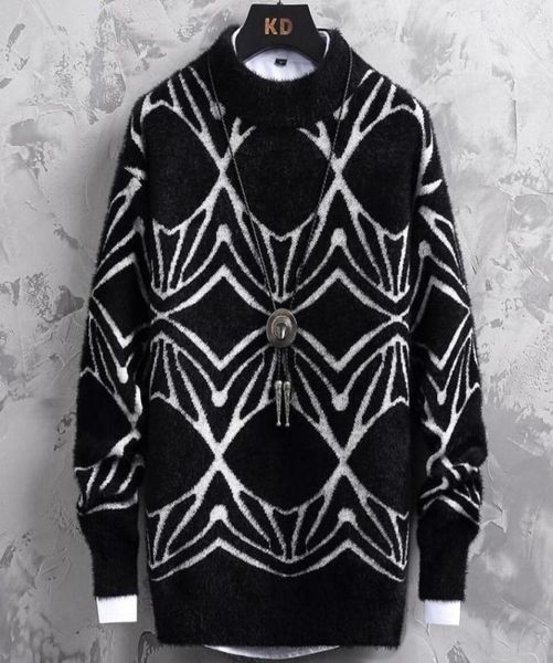 men039s sweaters 2021 winter fashion mink cashmere sweater men thick warm christmas jumper half turtleneck male pullover7224315, White;black 
men039s sweaters 2021 winter fashion mink cashmere sweater men thick warm christmas jumper half turtleneck male pullover7224315, White;black