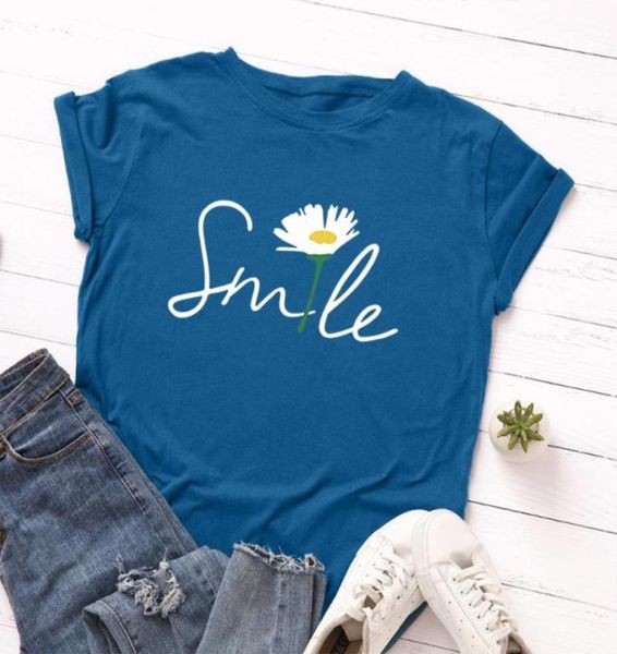 women t shirt harajuku smile daisy print tshirt large size cotton women039s tee short sleeve loose woman clothing 20212481759, White
women t shirt harajuku smile daisy print tshirt large size cotton women039s tee short sleeve loose woman clothing 20212481759, White