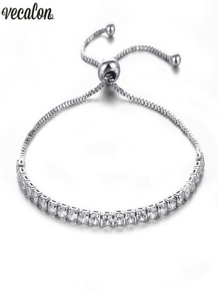 vecalon female extend bracelet 4mm diamond white gold filled crystal engagement wedding bracelets for women jewelry5011087, Black
vecalon female extend bracelet 4mm diamond white gold filled crystal engagement wedding bracelets for women jewelry5011087, Black